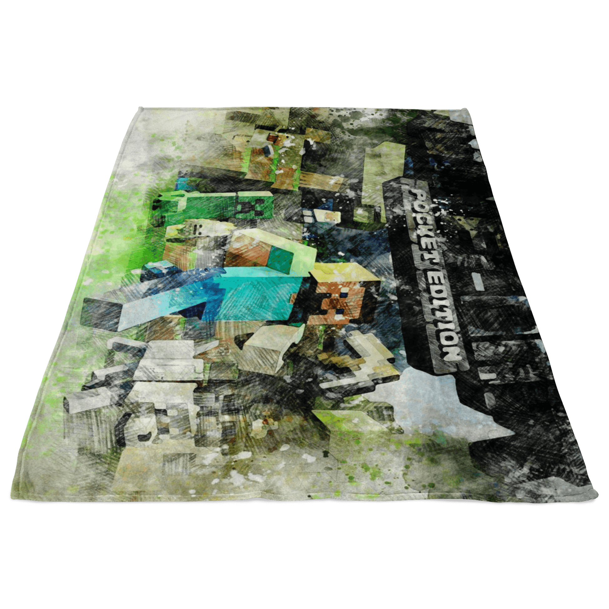 Minecraft Fleece Blanket Pencil Watercolor Blanket - Lusy Store