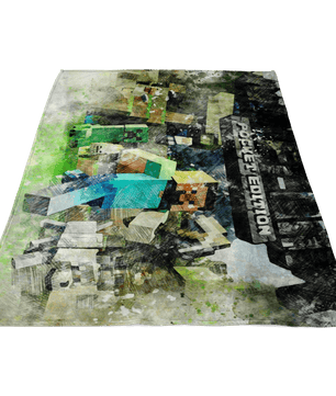 Minecraft Fleece Blanket Pencil Watercolor Blanket - Lusy Store
