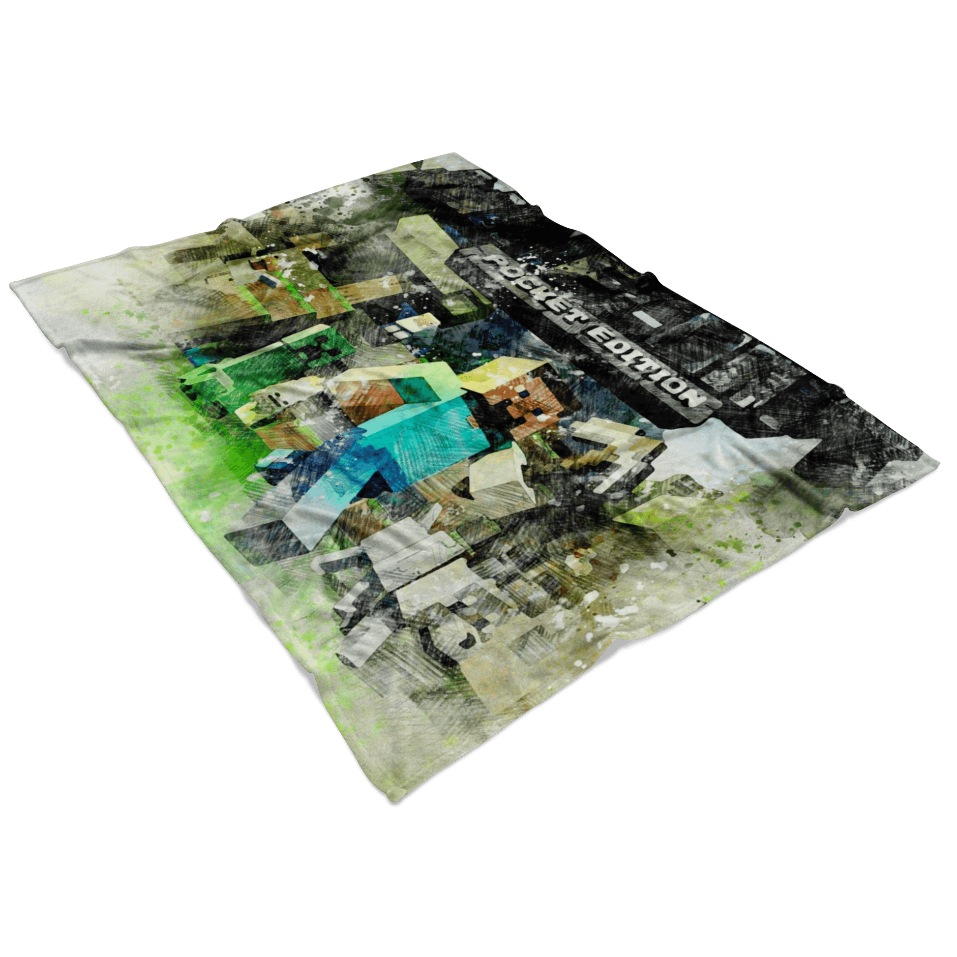 Minecraft Fleece Blanket Pencil Watercolor Blanket - Lusy Store