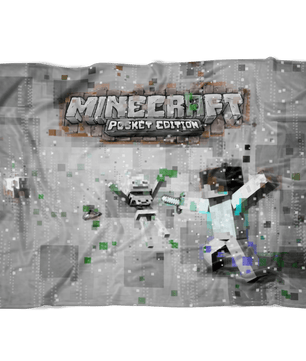 Minecraft Fleece Blanket Pixels Grey Blanket - Lusy Store