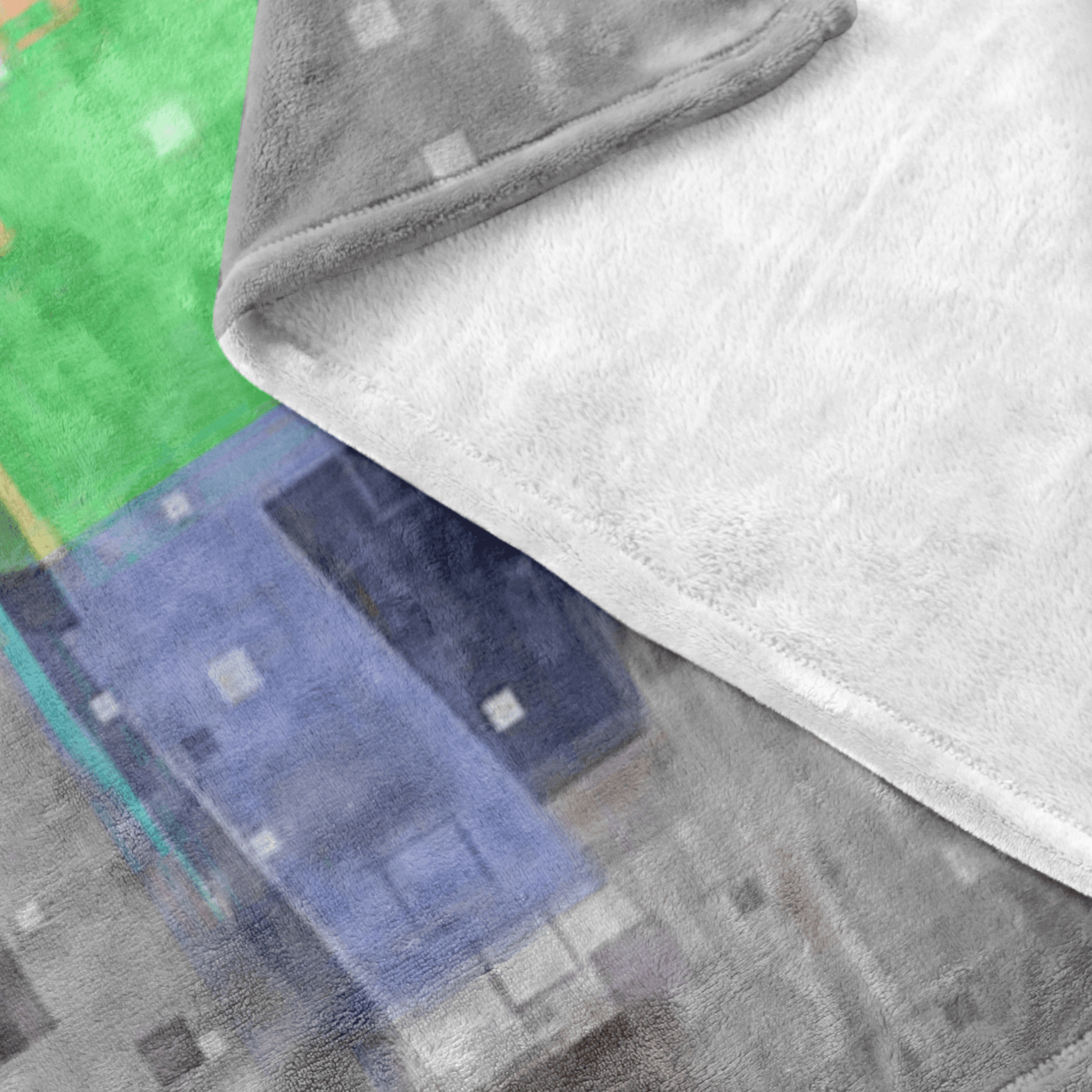 Minecraft Fleece Blanket Pixels Grey Blanket - Lusy Store