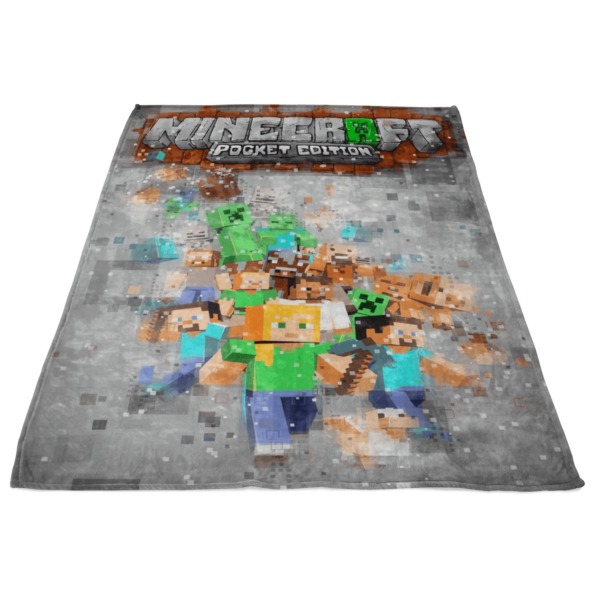 Minecraft Fleece Blanket Pixels Grey Blanket - Lusy Store