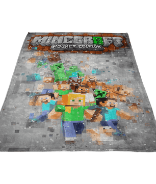 Minecraft Fleece Blanket Pixels Grey Blanket - Lusy Store