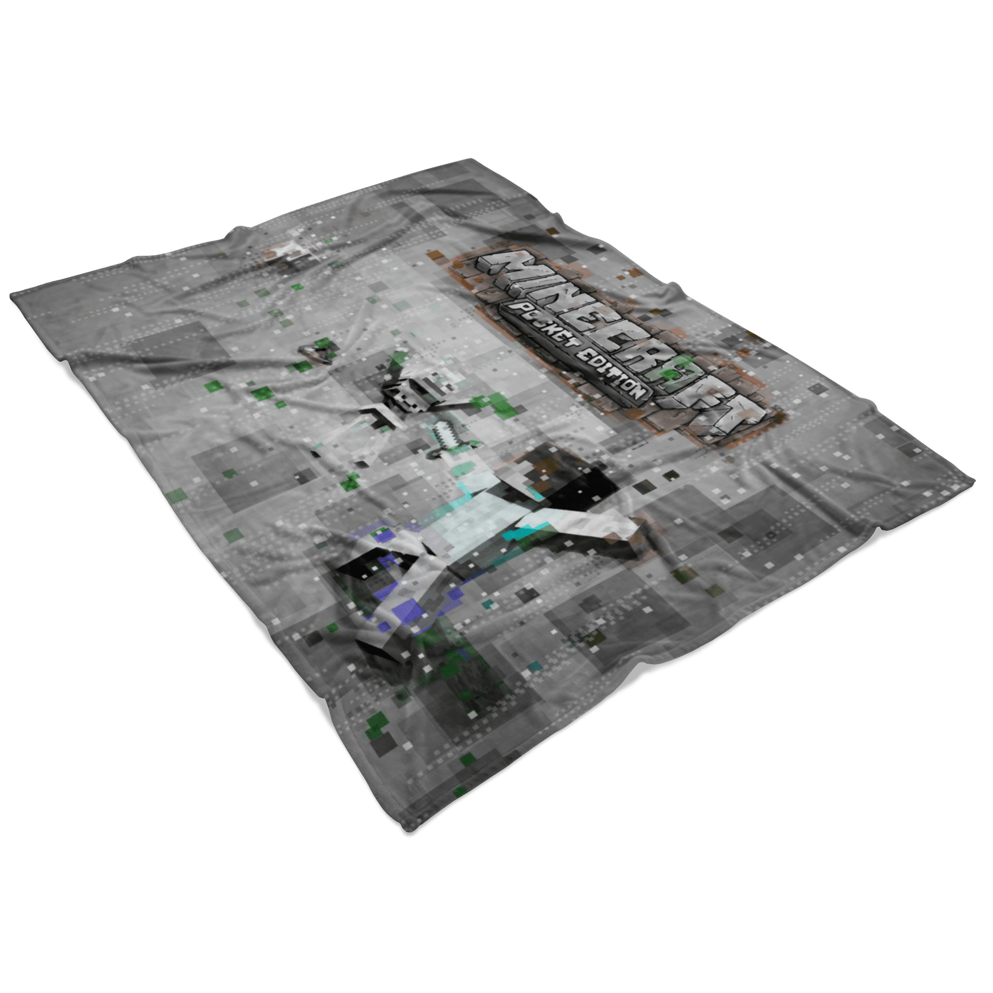 Minecraft Fleece Blanket Pixels Grey Blanket - Lusy Store