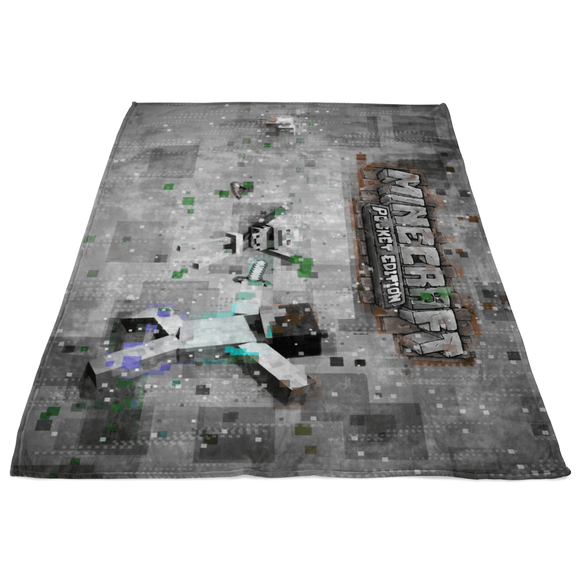 Minecraft Fleece Blanket Pixels Grey Blanket - Lusy Store