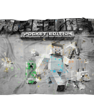 Minecraft Fleece Blanket Pixels Grey Blanket - Lusy Store