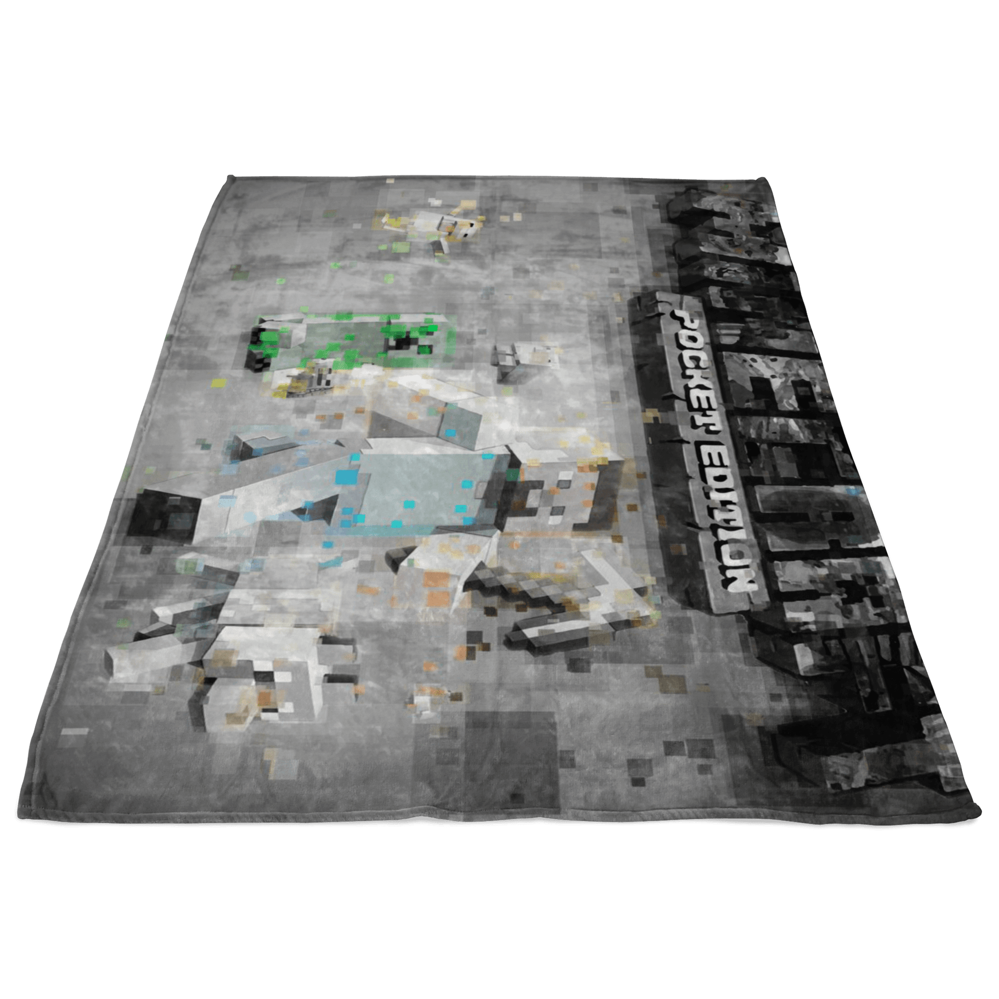 Minecraft Fleece Blanket Pixels Grey Blanket - Lusy Store