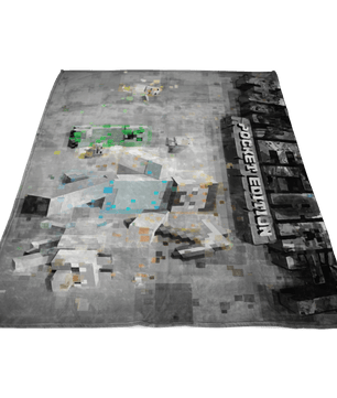 Minecraft Fleece Blanket Pixels Grey Blanket - Lusy Store