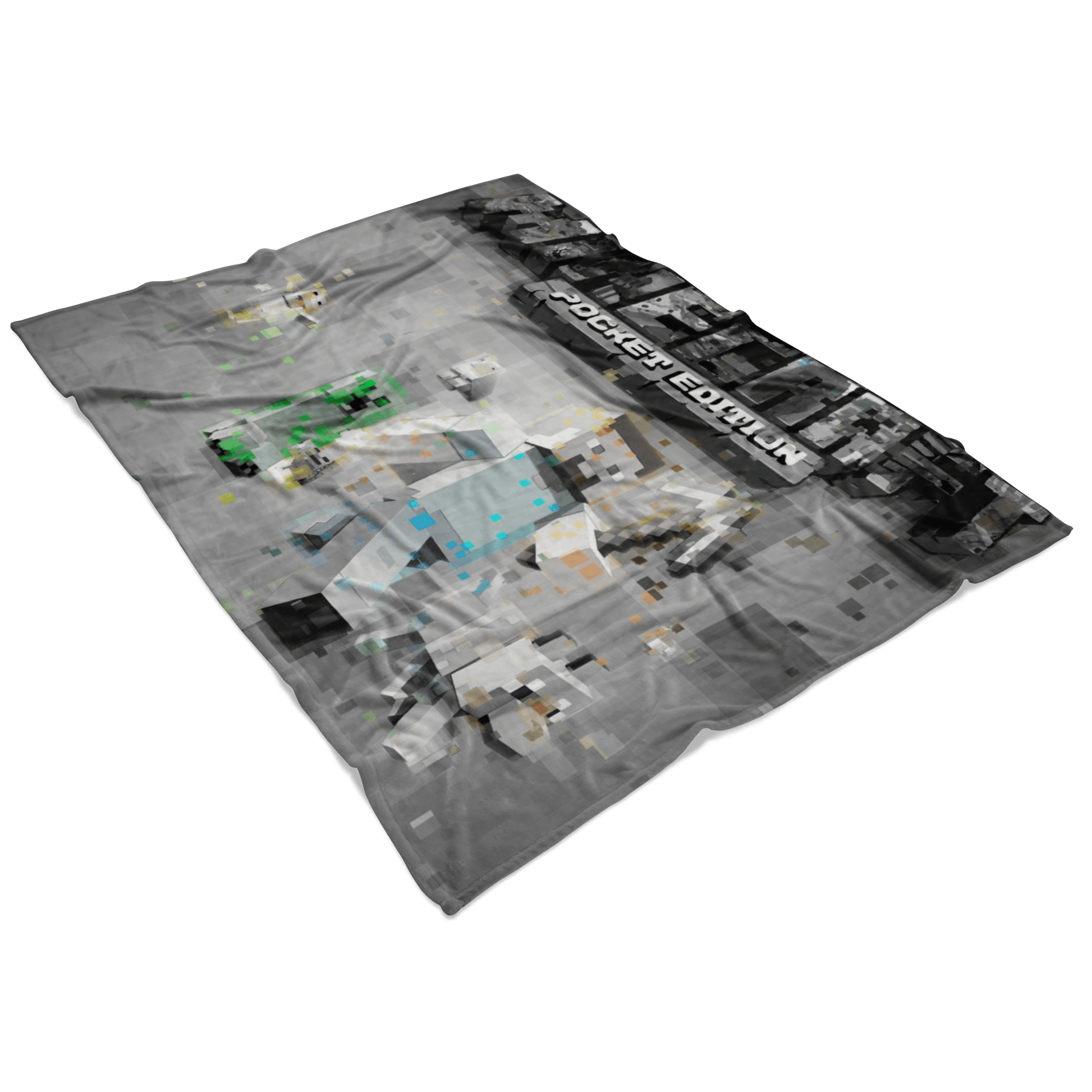 Minecraft Fleece Blanket Pixels Grey Blanket - Lusy Store