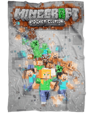 Minecraft Fleece Blanket Pixels Grey Blanket - Lusy Store