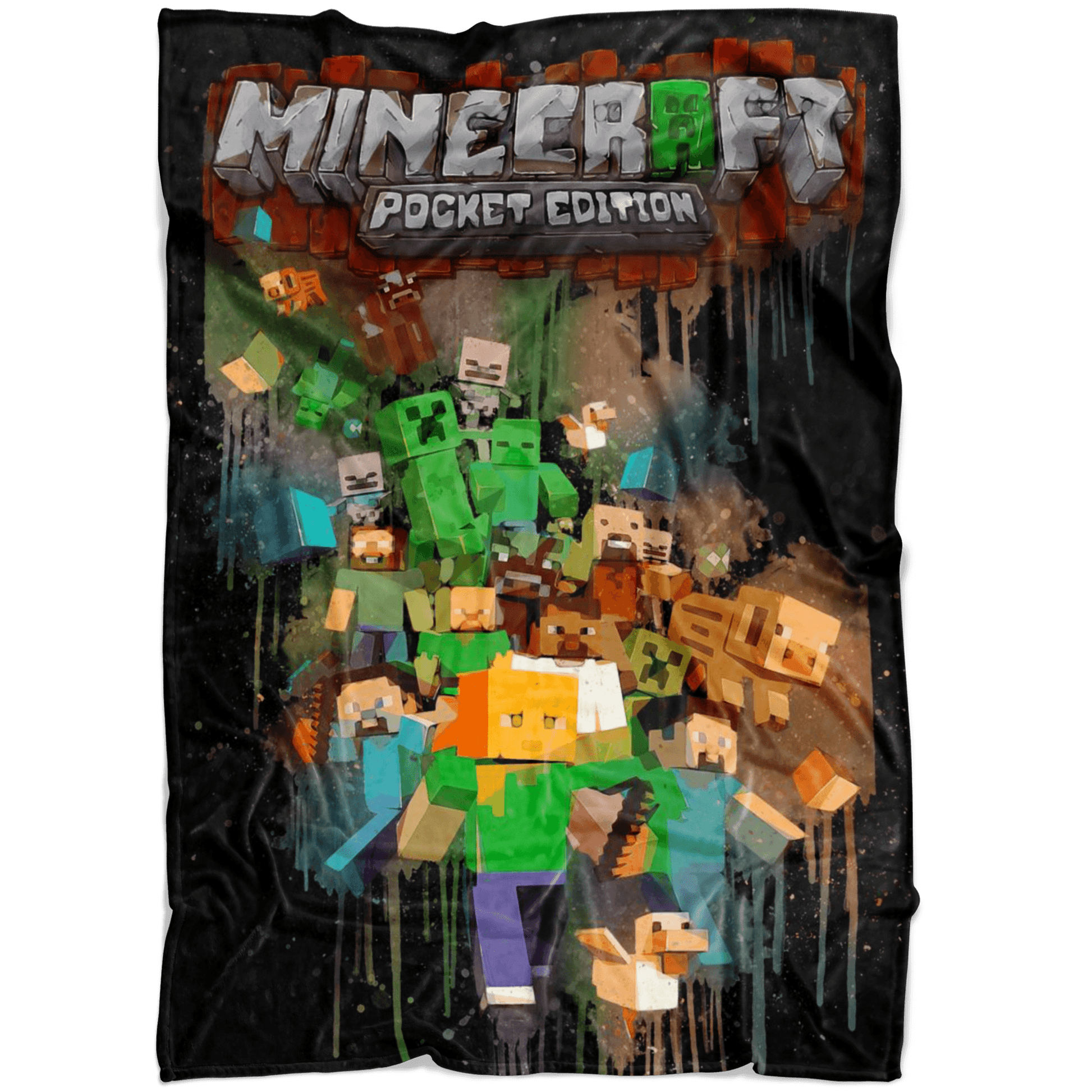 Minecraft Fleece Blanket Posterum Black Blanket - Lusy Store