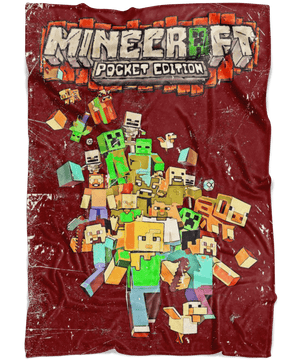 Minecraft Fleece Blanket Retro Comics Red Blanket - Lusy Store