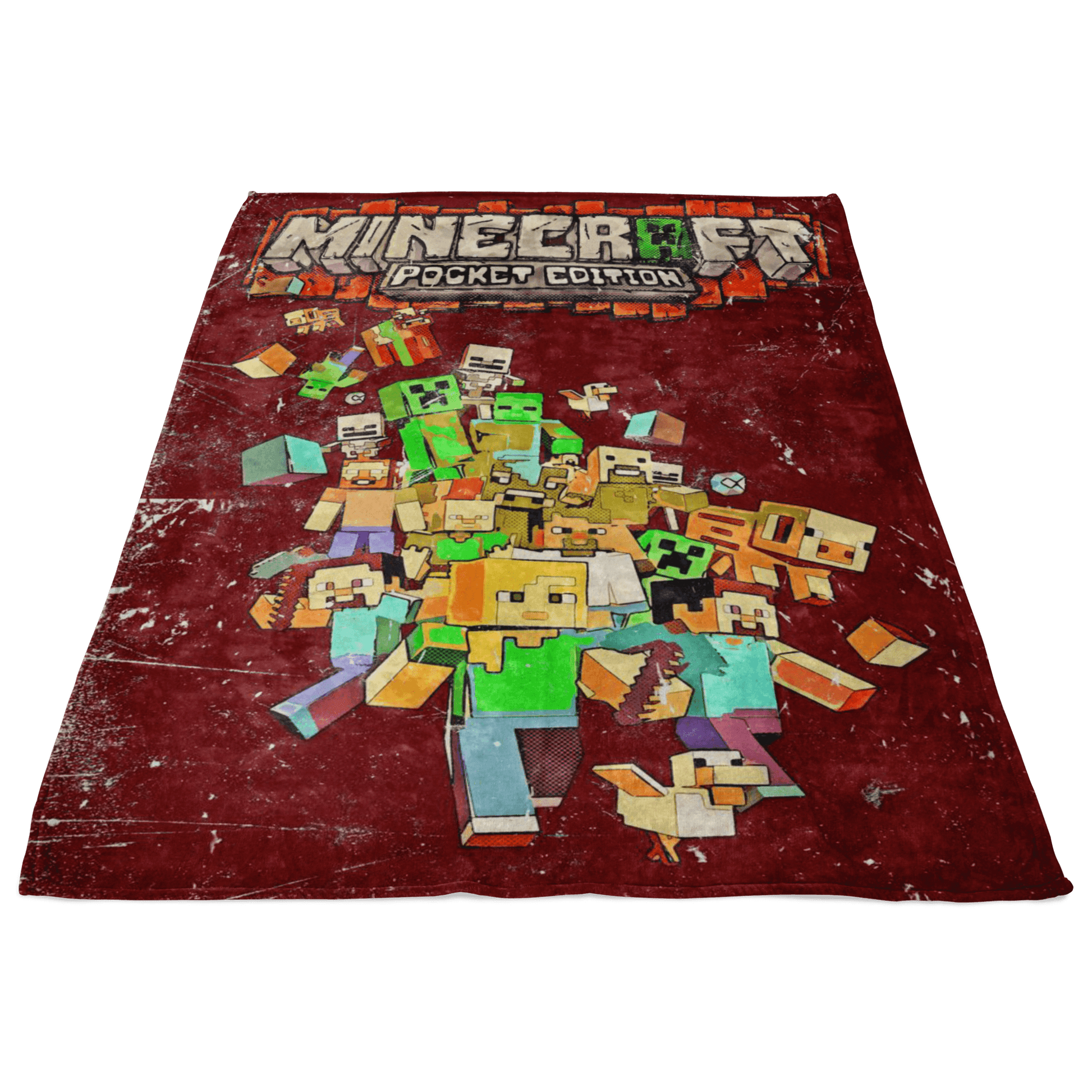 Minecraft Fleece Blanket Retro Comics Red Blanket - Lusy Store