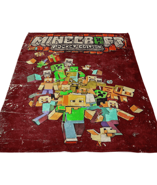 Minecraft Fleece Blanket Retro Comics Red Blanket - Lusy Store
