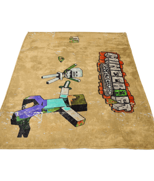 Minecraft Fleece Blanket Retro Comics Yellow Blanket - Lusy Store