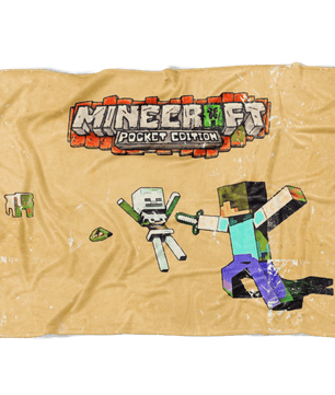 Minecraft Fleece Blanket Retro Comics Yellow Blanket - Lusy Store