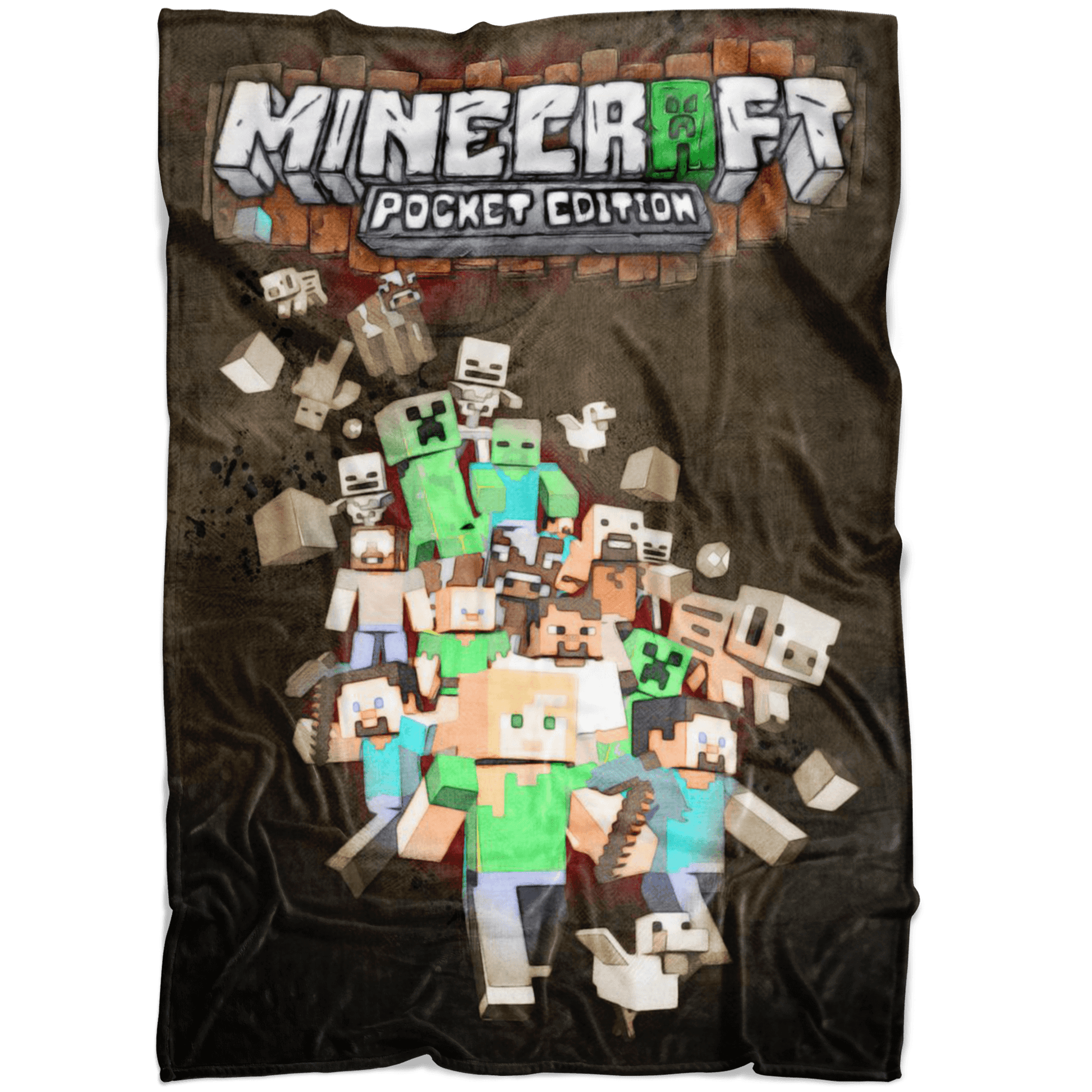 Minecraft Fleece Blanket Sketch Black Blanket - Lusy Store