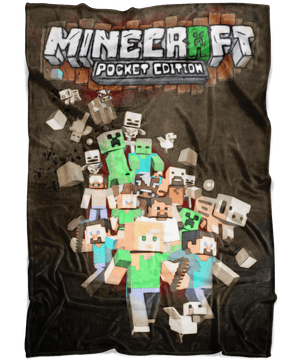 Minecraft Fleece Blanket Sketch Black Blanket - Lusy Store