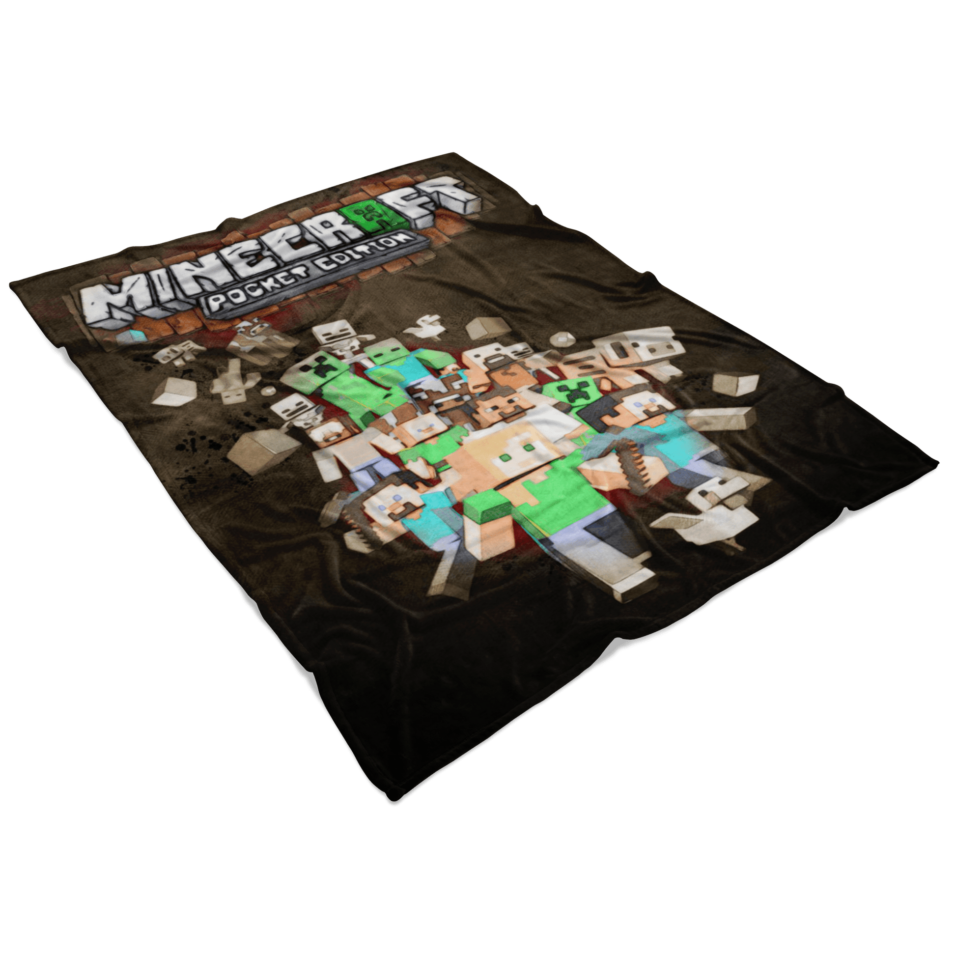 Minecraft Fleece Blanket Sketch Black Blanket - Lusy Store
