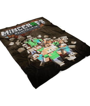 Minecraft Fleece Blanket Sketch Black Blanket - Lusy Store