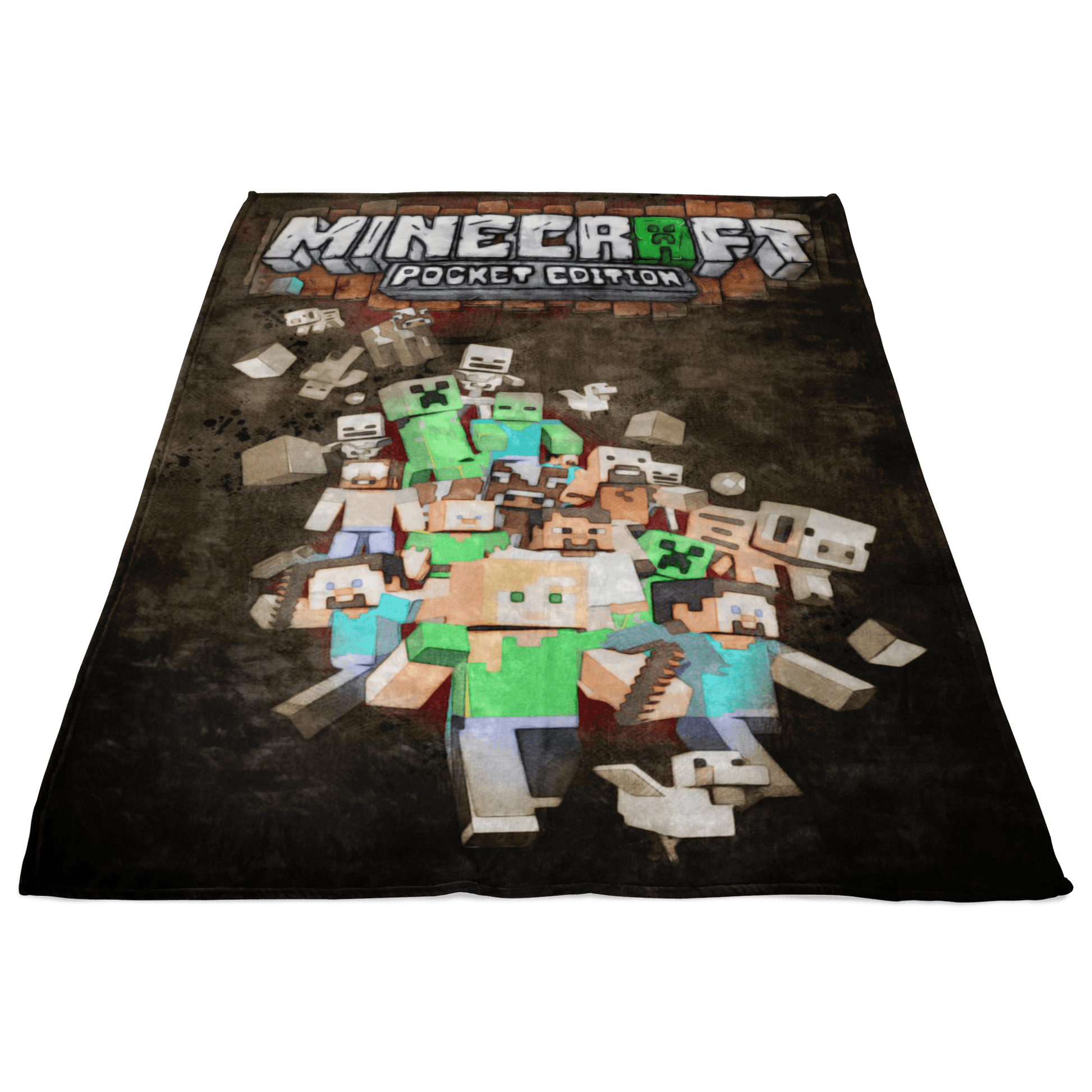 Minecraft Fleece Blanket Sketch Black Blanket - Lusy Store