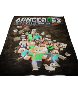 Minecraft Fleece Blanket Sketch Black Blanket - Lusy Store