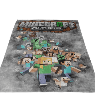 Minecraft Fleece Blanket Sketch Mix Grey Blanket - Lusy Store