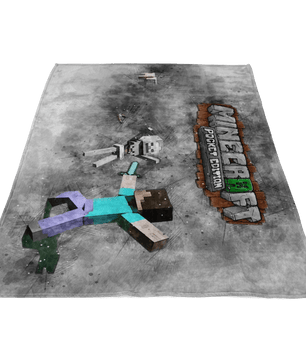 Minecraft Fleece Blanket Sketch Mix Grey Blanket - Lusy Store