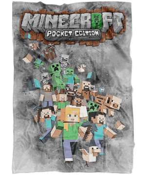 Minecraft Fleece Blanket Sketch Mix Grey Blanket - Lusy Store