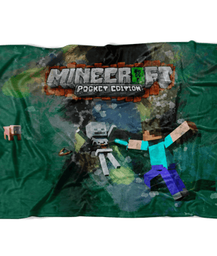 Minecraft Fleece Blanket Smudge Art Green Blanket - Lusy Store