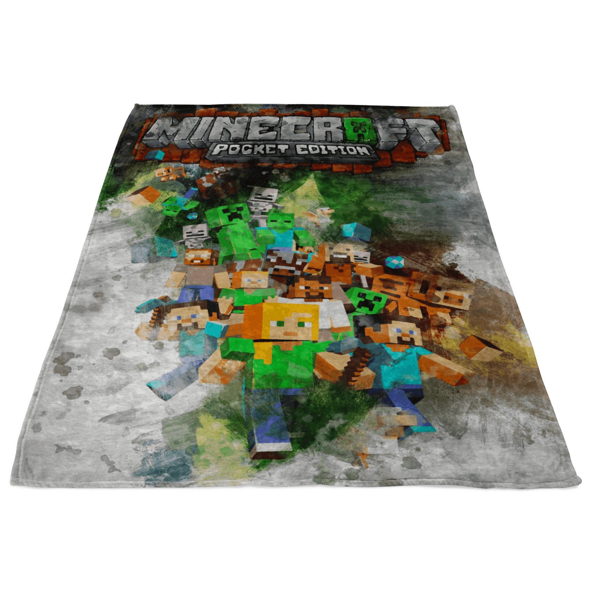 Minecraft Fleece Blanket Smudge Art White Blanket - Lusy Store