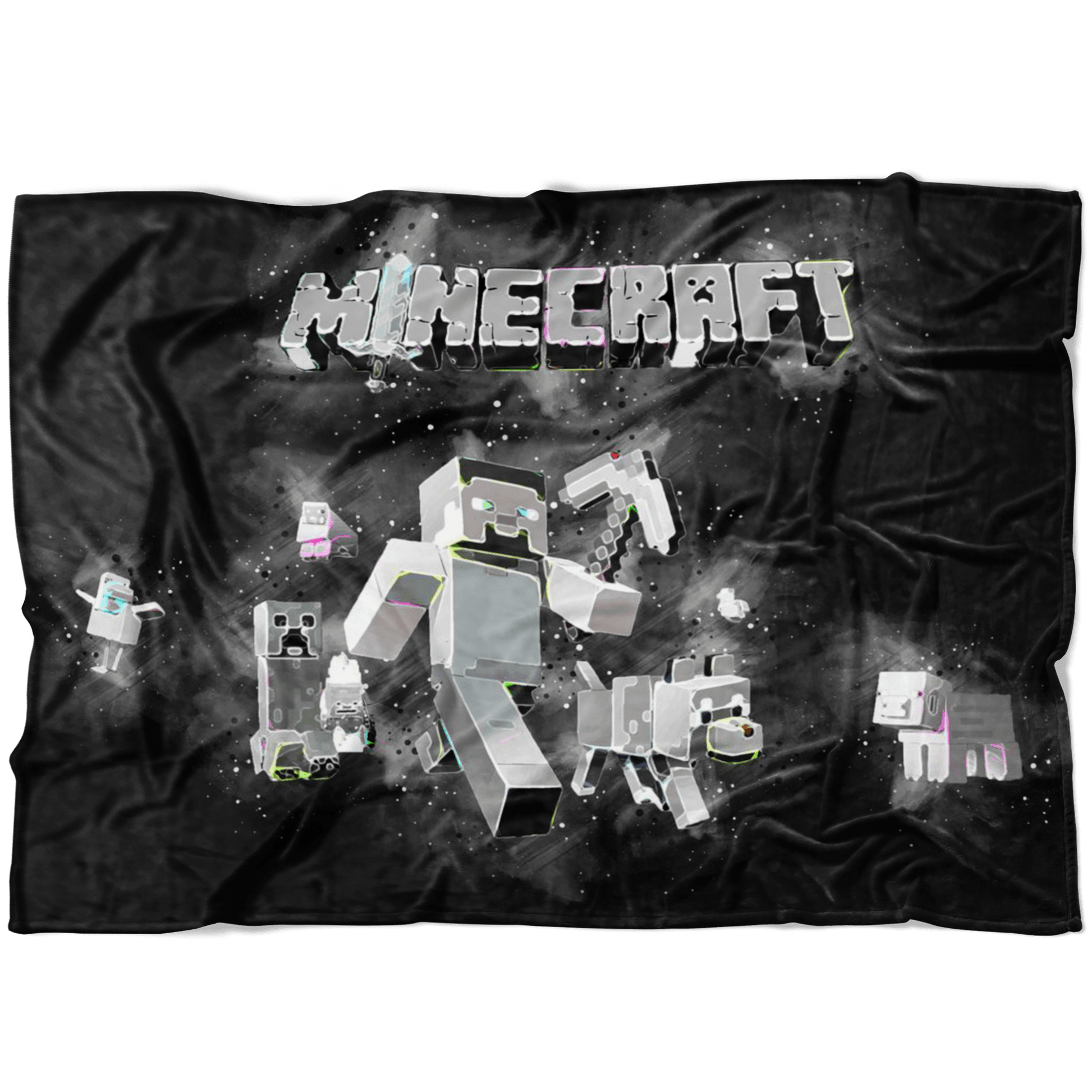 Minecraft Fleece Blanket Steve Abstract Black Blanket - Lusy Store