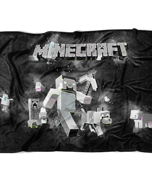 Minecraft Fleece Blanket Steve Abstract Black Blanket - Lusy Store