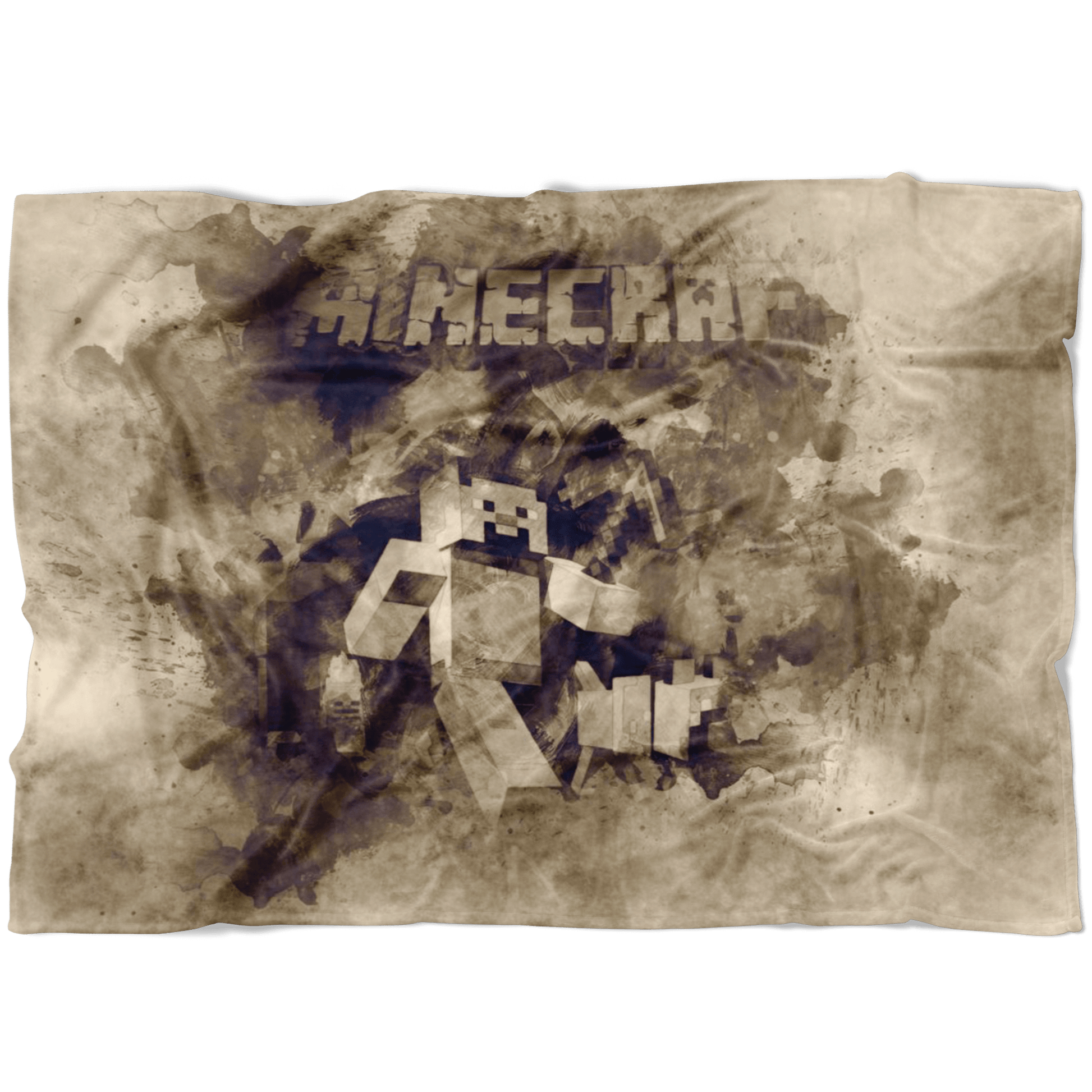 Minecraft Fleece Blanket Steve Antiq Watercolor Grey Blanket - Lusy Store