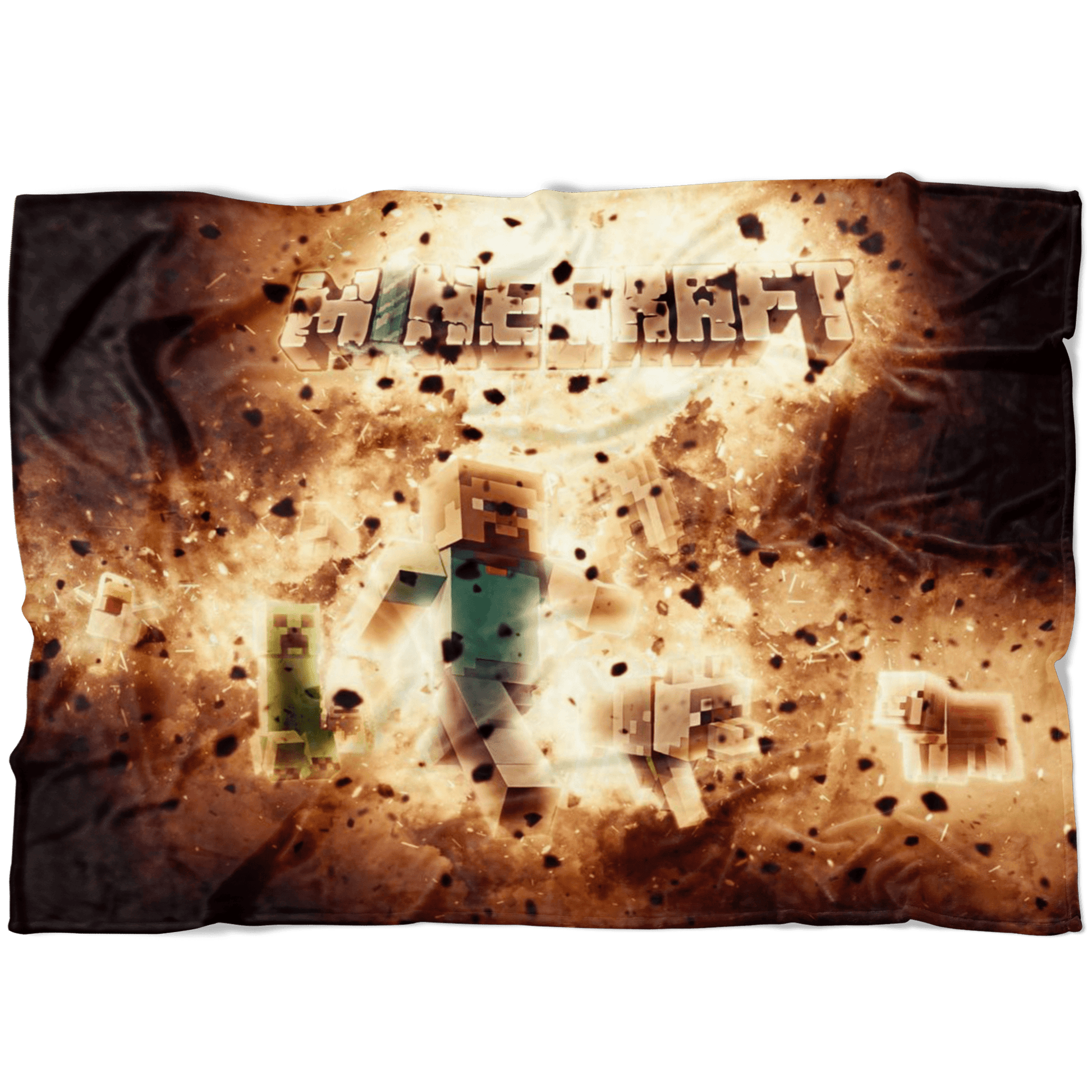 Minecraft Fleece Blanket Steve Blasting Black Blanket - Lusy Store