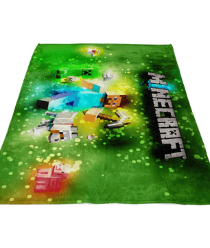Minecraft Fleece Blanket Steve Brightum Green Blanket - Lusy Store