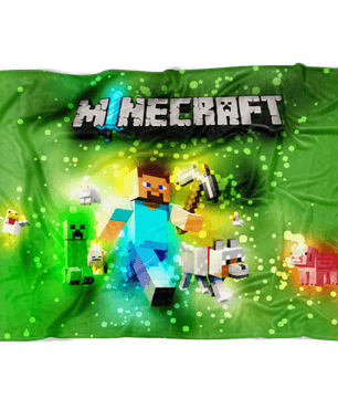 Minecraft Fleece Blanket Steve Brightum Green Blanket - Lusy Store