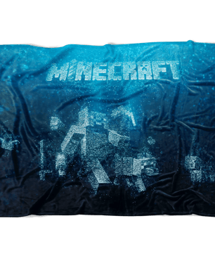 Minecraft Fleece Blanket Steve Bubbles Blue Blanket - Lusy Store