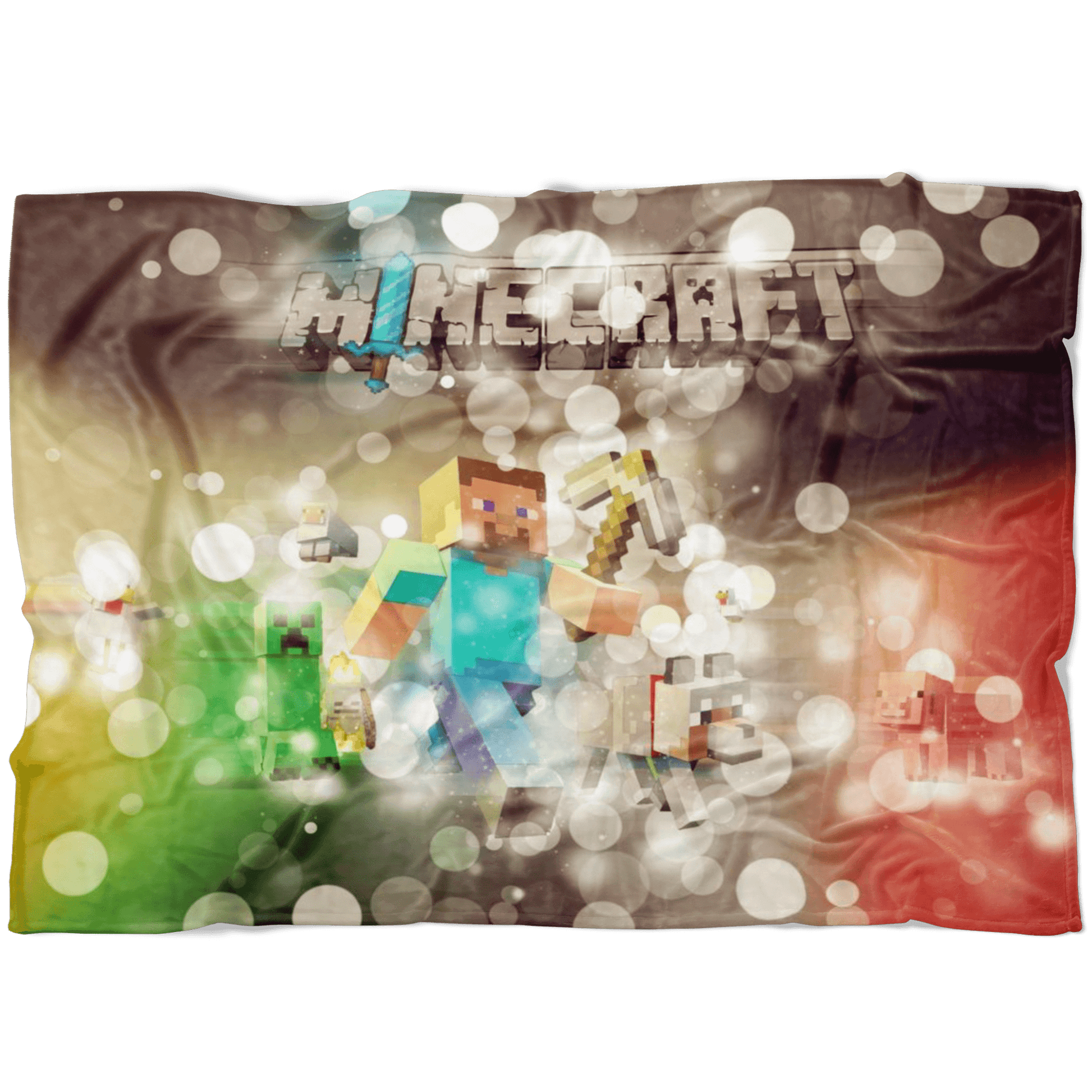 Minecraft Fleece Blanket Steve Coloful Blanket - Lusy Store