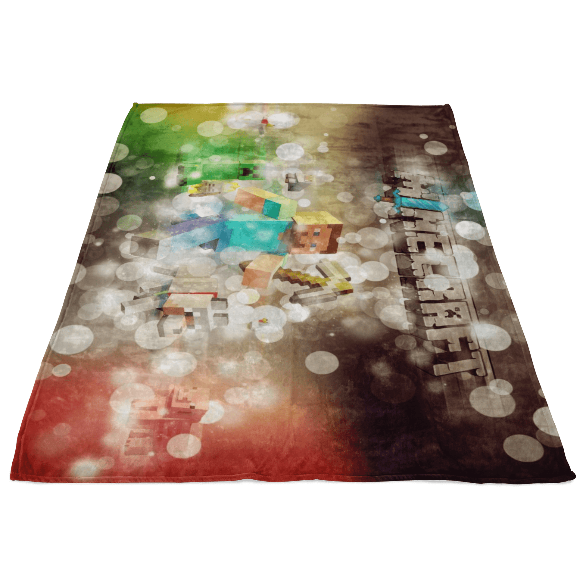 Minecraft Fleece Blanket Steve Coloful Blanket - Lusy Store