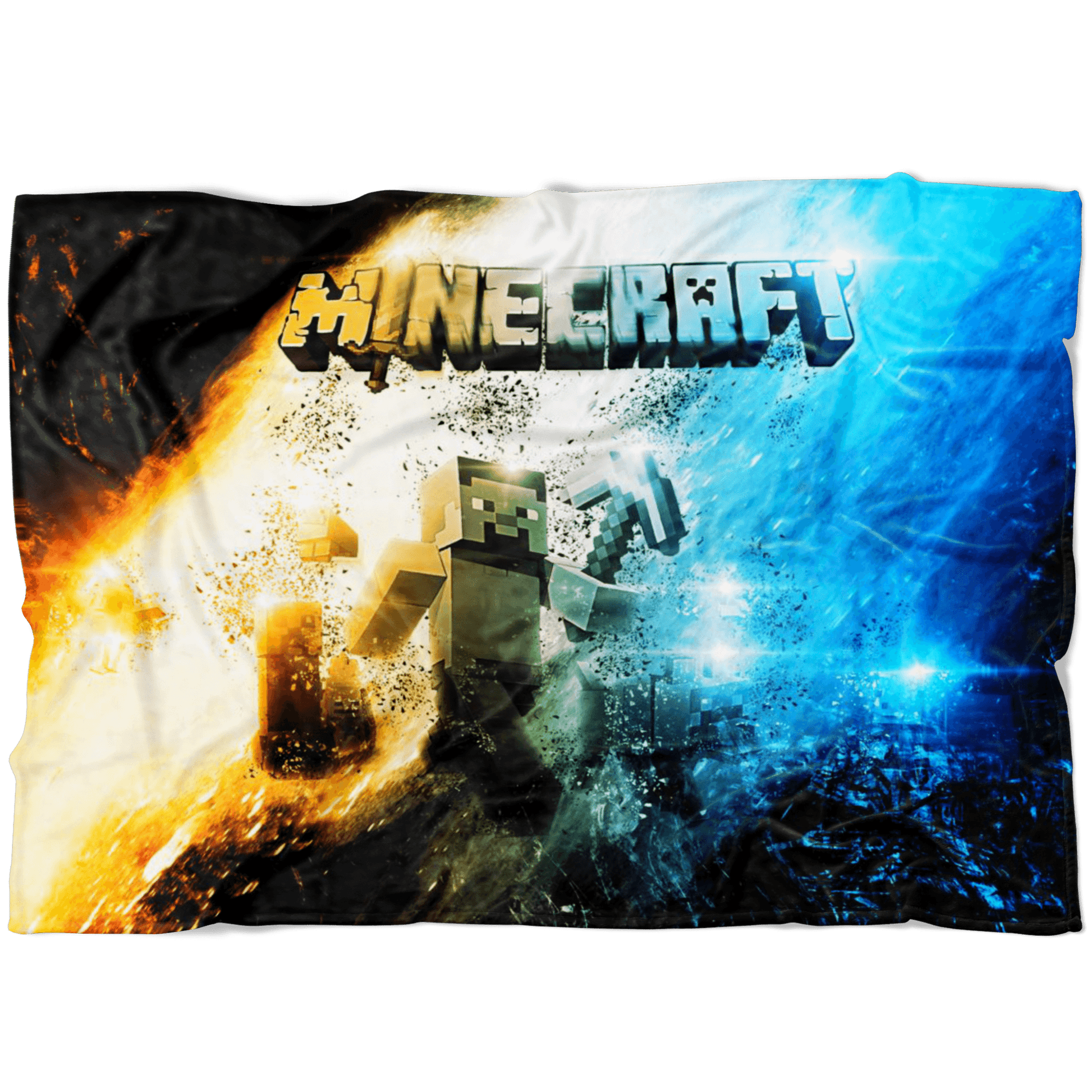 Minecraft Fleece Blanket Steve Color Commando Black Blanket - Lusy Store