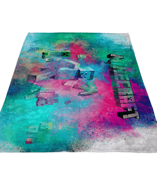 Minecraft Fleece Blanket Steve Color Dust Blue Blanket - Lusy Store