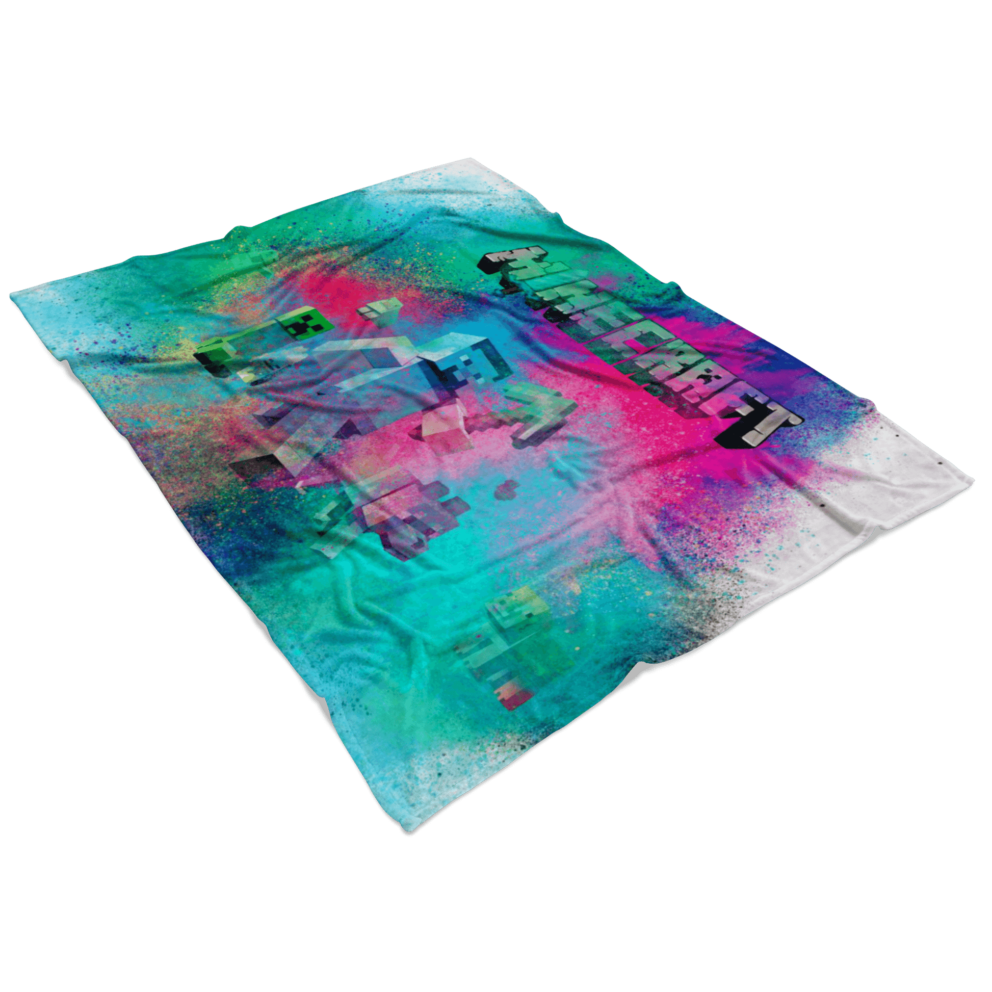 Minecraft Fleece Blanket Steve Color Dust Blue Blanket - Lusy Store