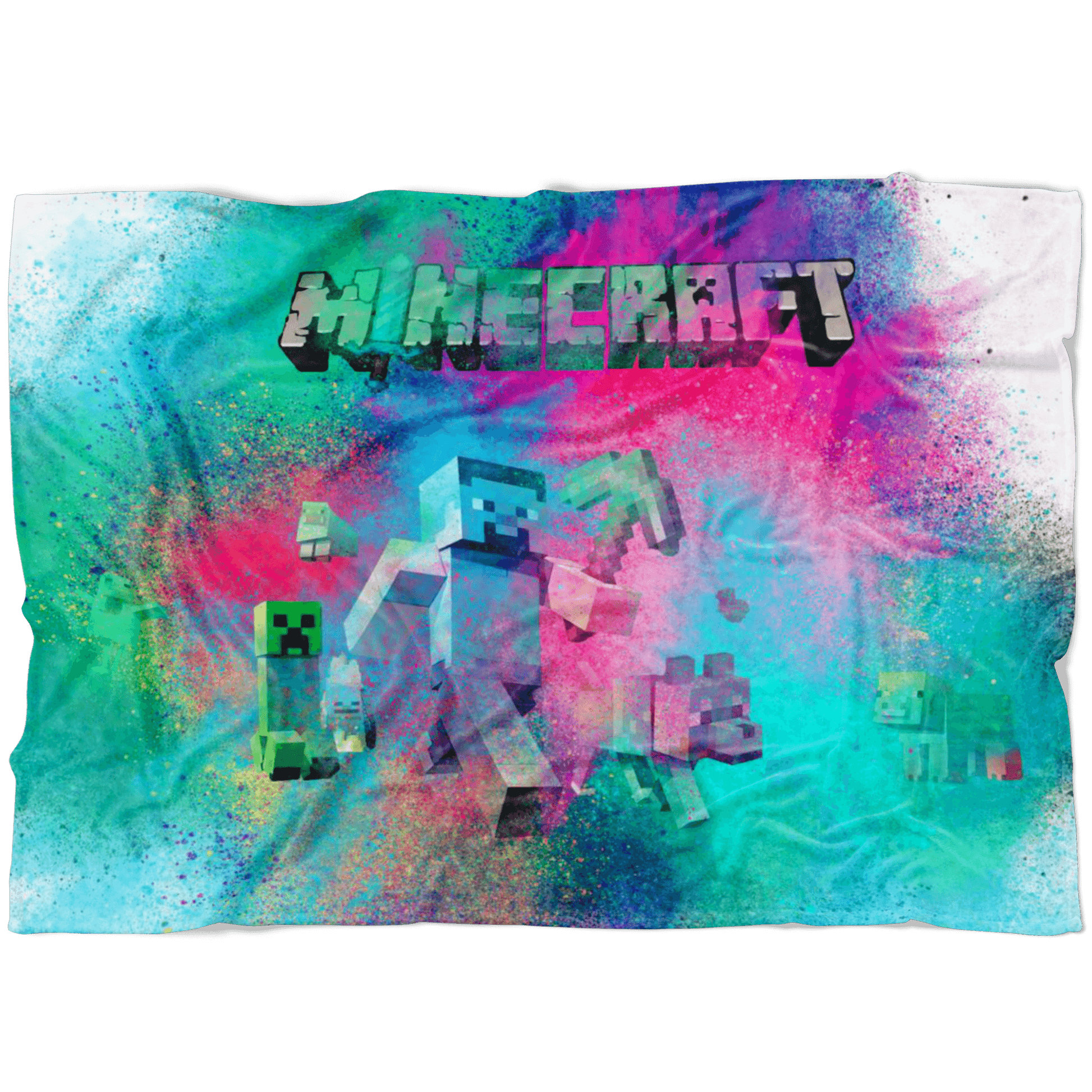 Minecraft Fleece Blanket Steve Color Dust Blue Blanket - Lusy Store