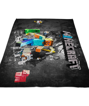Minecraft Fleece Blanket Steve Color Splash Black Blanket - Lusy Store