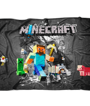 Minecraft Fleece Blanket Steve Color Splash Black Blanket - Lusy Store
