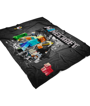 Minecraft Fleece Blanket Steve Color Splash Black Blanket - Lusy Store