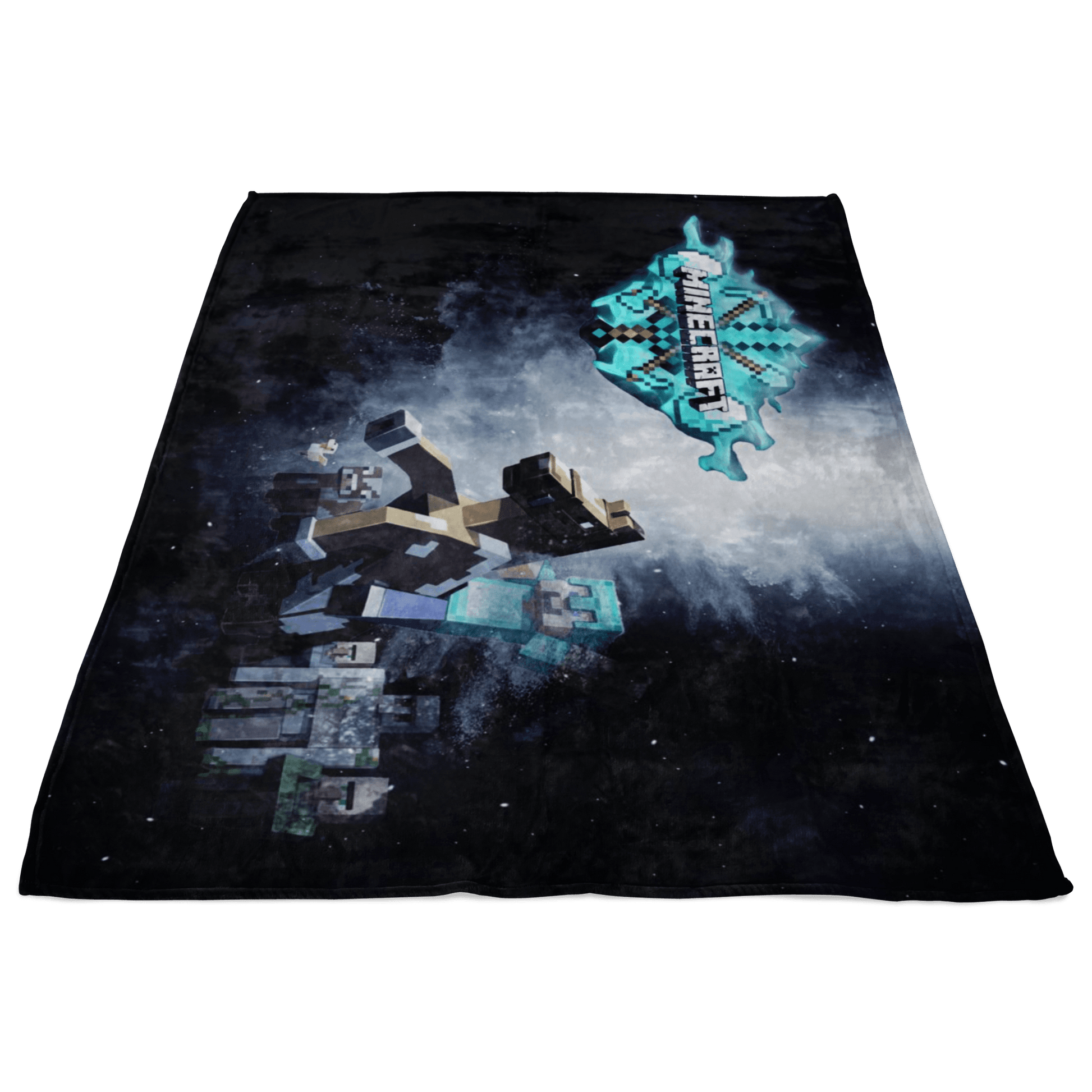 Minecraft Fleece Blanket Steve Diamond Black Blanket LS07235 - Lusy Store