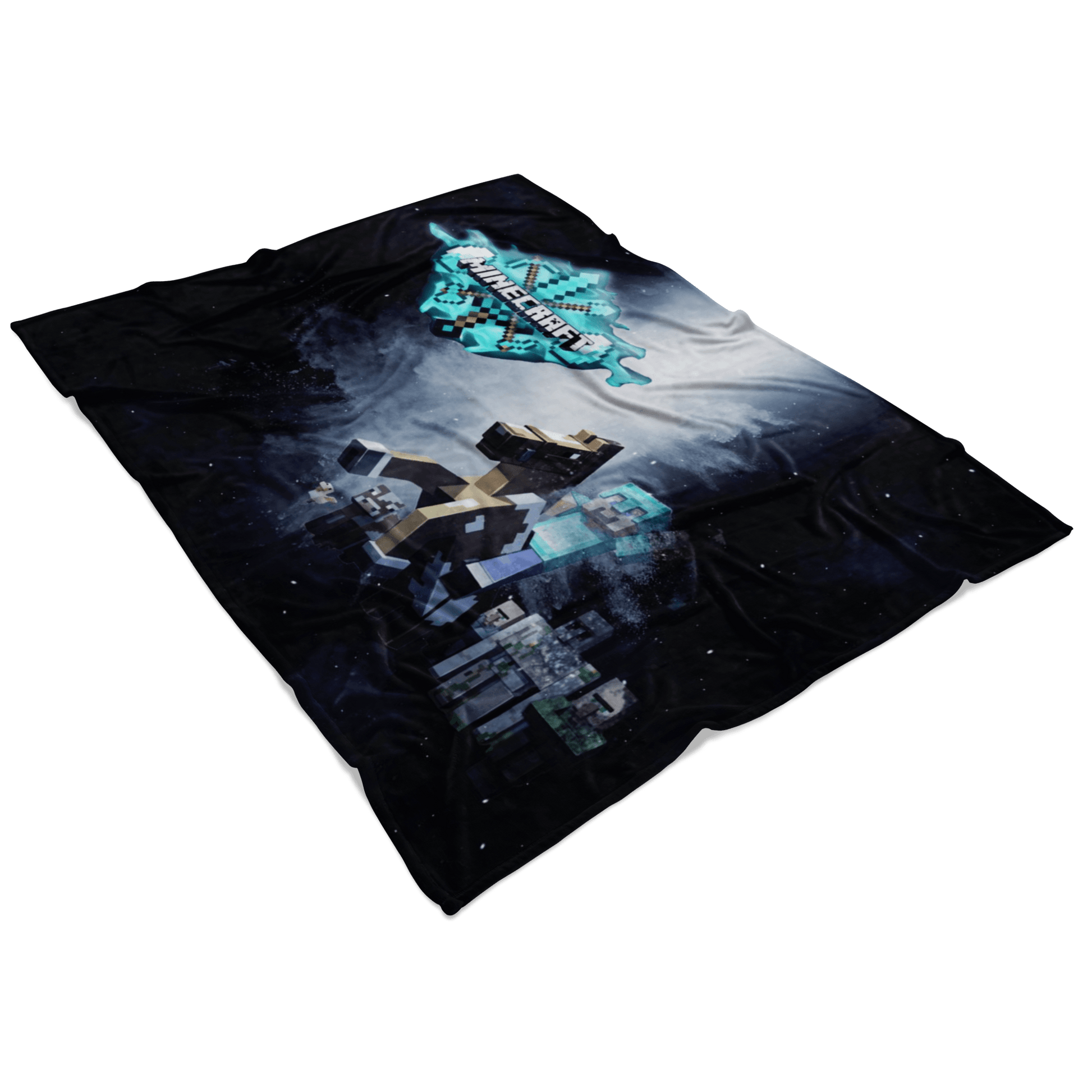 Minecraft Fleece Blanket Steve Diamond Black Blanket LS07235 - Lusy Store