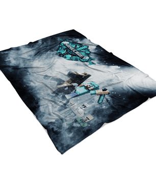 Minecraft Fleece Blanket Steve Diamond Black Blanket LS0756 - Lusy Store